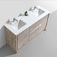 KubeBath Dolce 60″ Double Sink Nature Wood Modern Bathroom Vanity with White Quartz Counter-Top