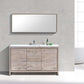 KubeBath Dolce 60″ Nature Wood Modern Bathroom Vanity with White Quartz Counter-Top