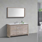 KubeBath Dolce 60″ Nature Wood Modern Bathroom Vanity with White Quartz Counter-Top