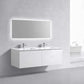 Balli 60'' Double Sink Wall Mount Modern Bathroom Vanity in Gloss White Finish