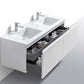 Balli 60'' Double Sink Wall Mount Modern Bathroom Vanity in Gloss White Finish