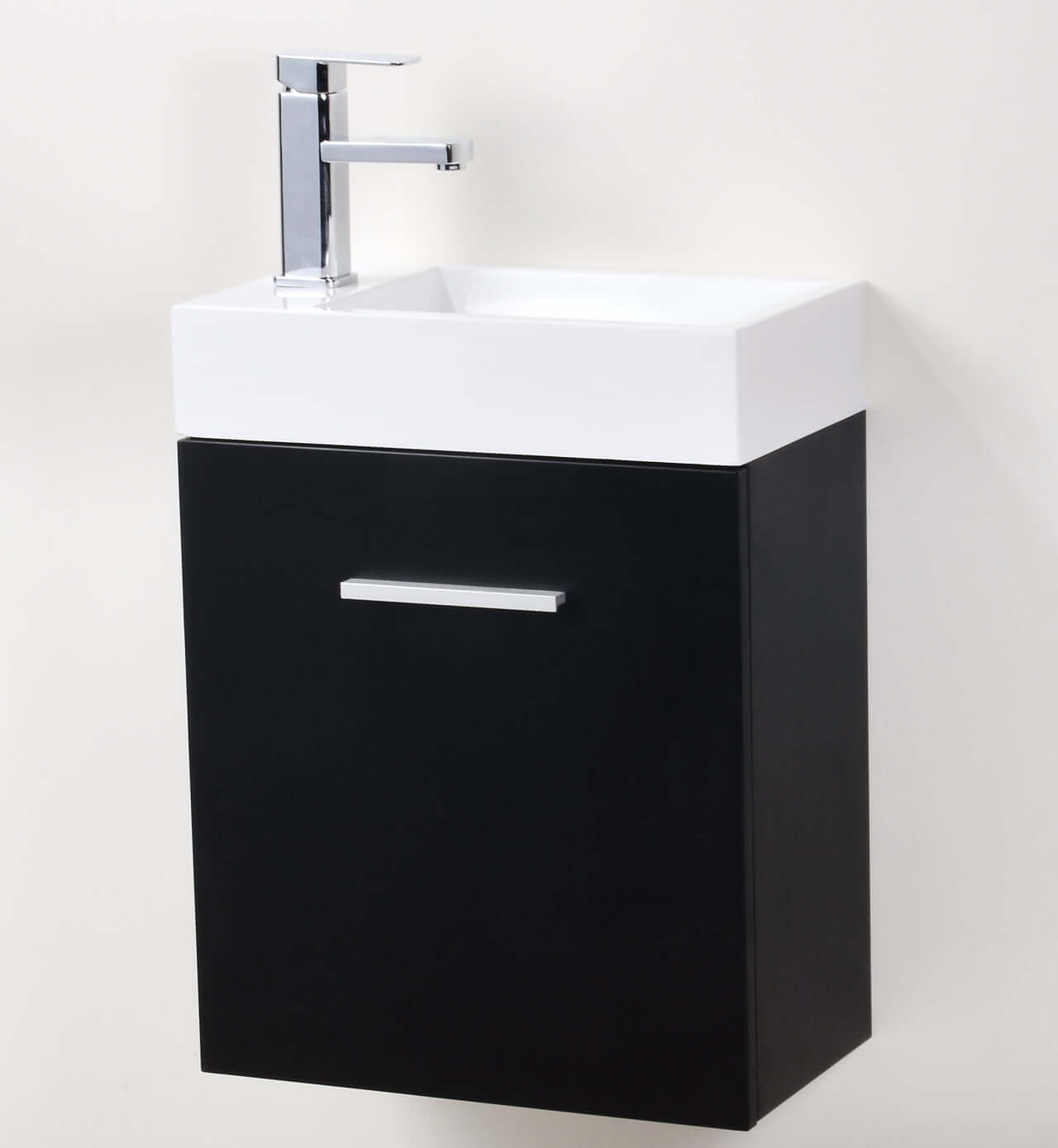 Bliss 18" Wall Mount Modern Bathroom Vanity, High Gloss White I Black I Gray Oak I Walnut I Nature Wood I Butternut