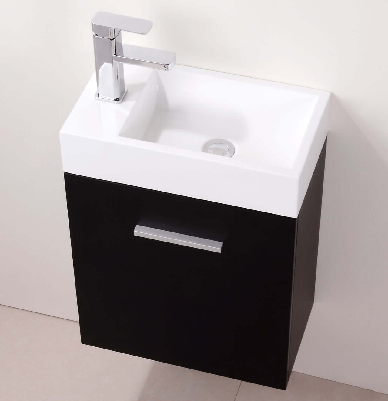 Bliss 18" Wall Mount Modern Bathroom Vanity, High Gloss White I Black I Gray Oak I Walnut I Nature Wood I Butternut