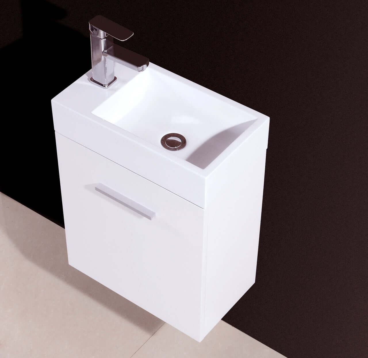 Bliss 18" Wall Mount Modern Bathroom Vanity, High Gloss White I Black I Gray Oak I Walnut I Nature Wood I Butternut