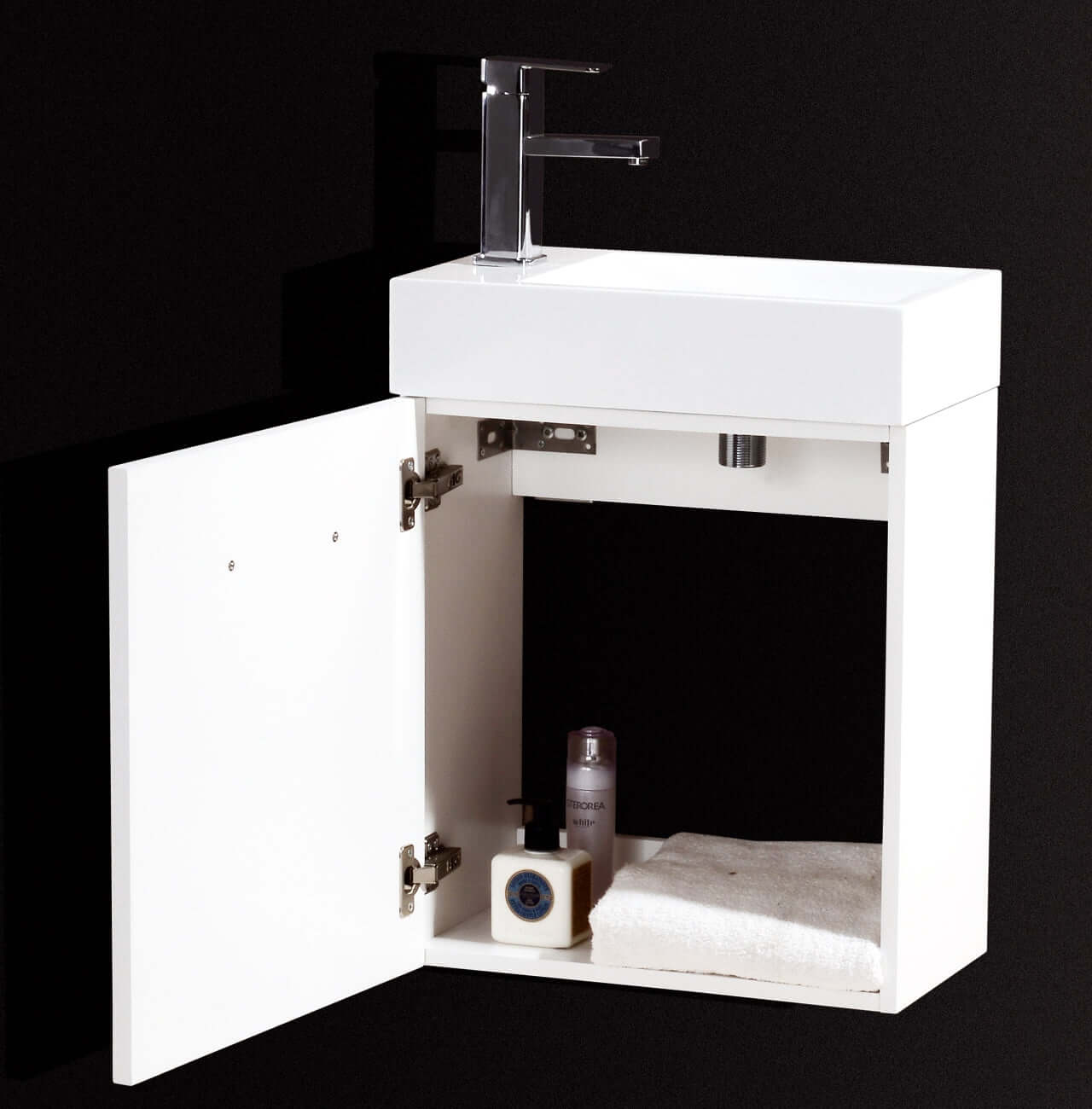 Bliss 18" Wall Mount Modern Bathroom Vanity, High Gloss White I Black I Gray Oak I Walnut I Nature Wood I Butternut