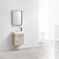 Bliss 18" Wall Mount Modern Bathroom Vanity, High Gloss White I Black I Gray Oak I Walnut I Nature Wood I Butternut