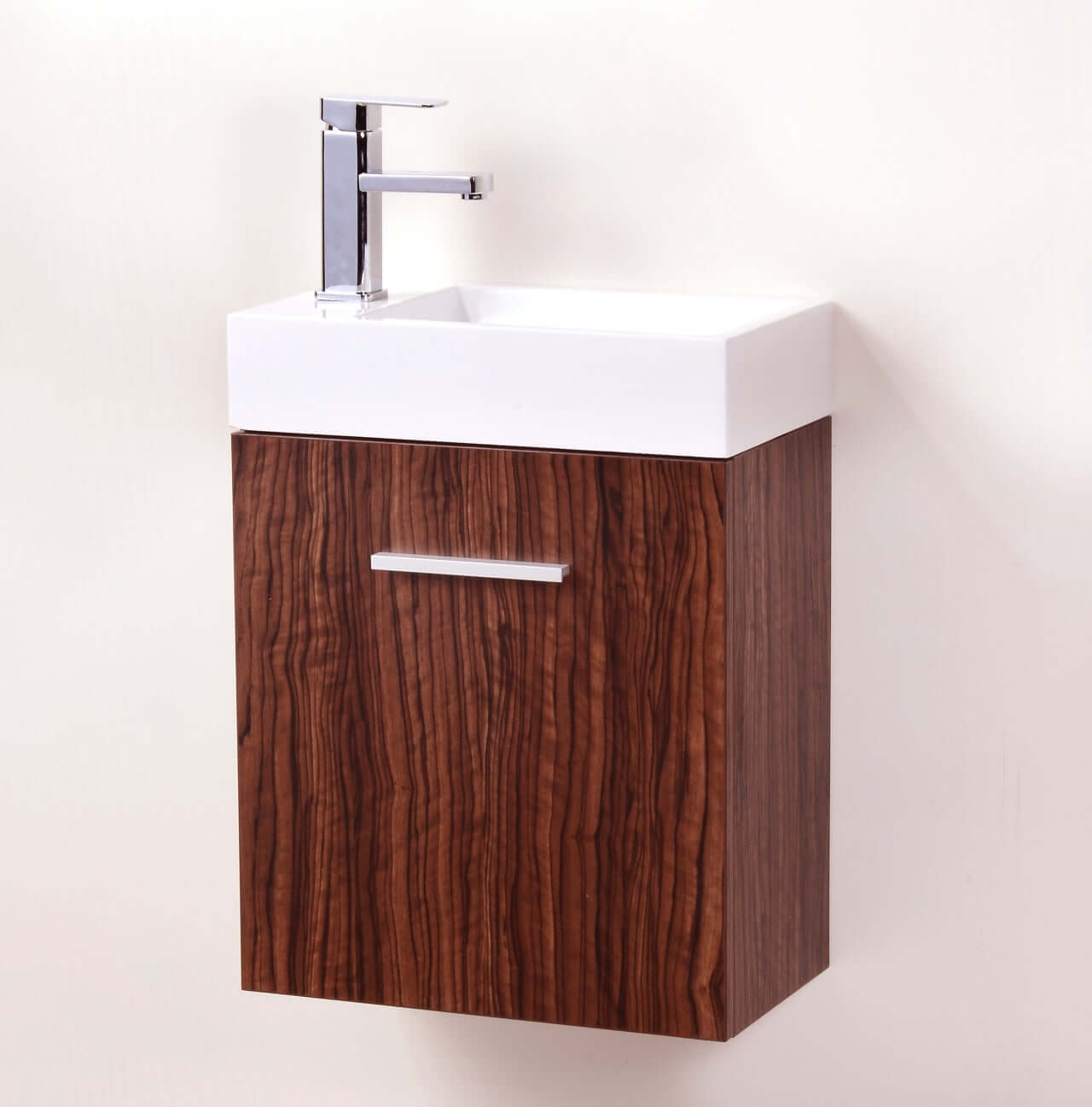 Bliss 18" Wall Mount Modern Bathroom Vanity, High Gloss White I Black I Gray Oak I Walnut I Nature Wood I Butternut