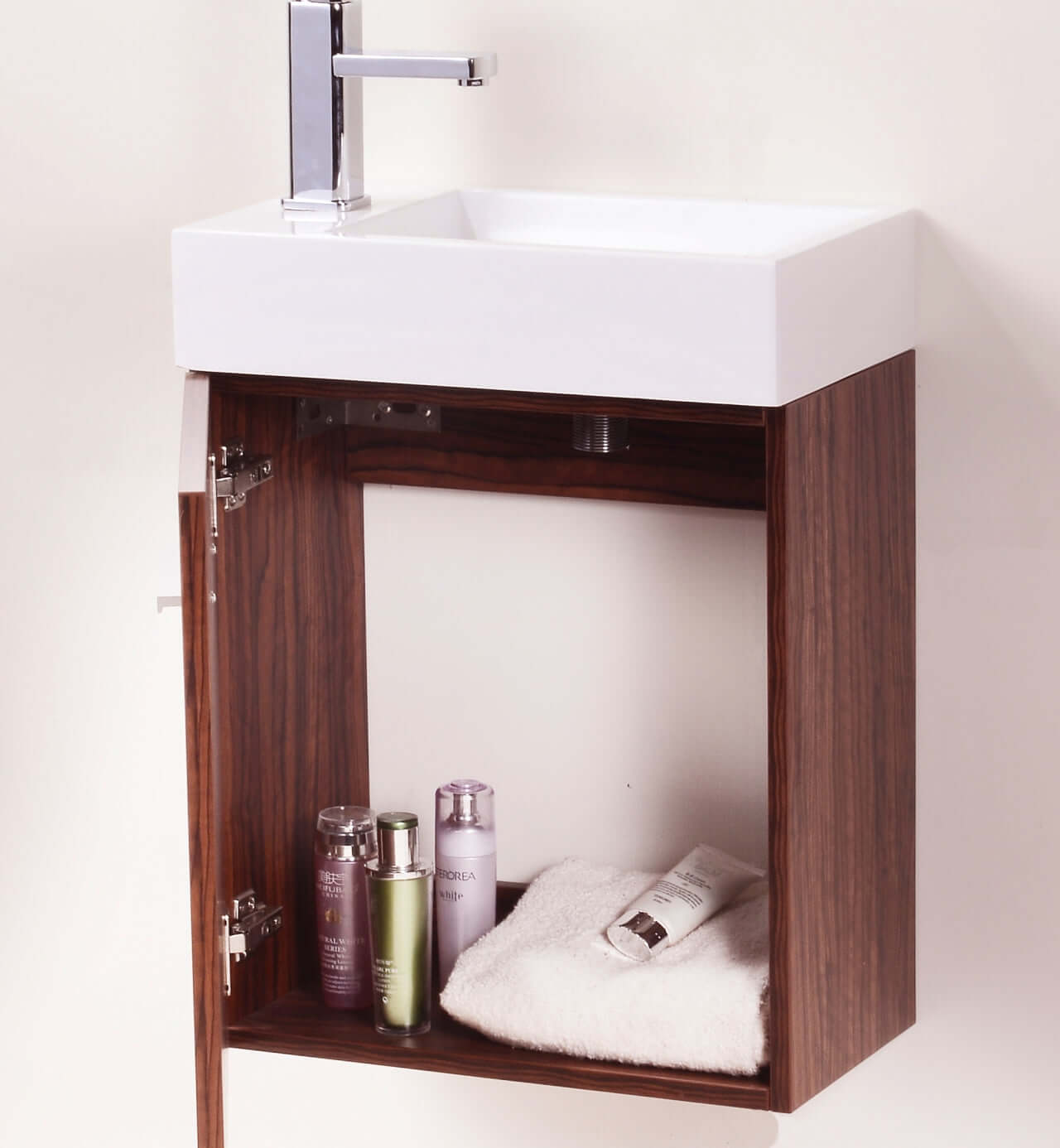 Bliss 18" Wall Mount Modern Bathroom Vanity, High Gloss White I Black I Gray Oak I Walnut I Nature Wood I Butternut