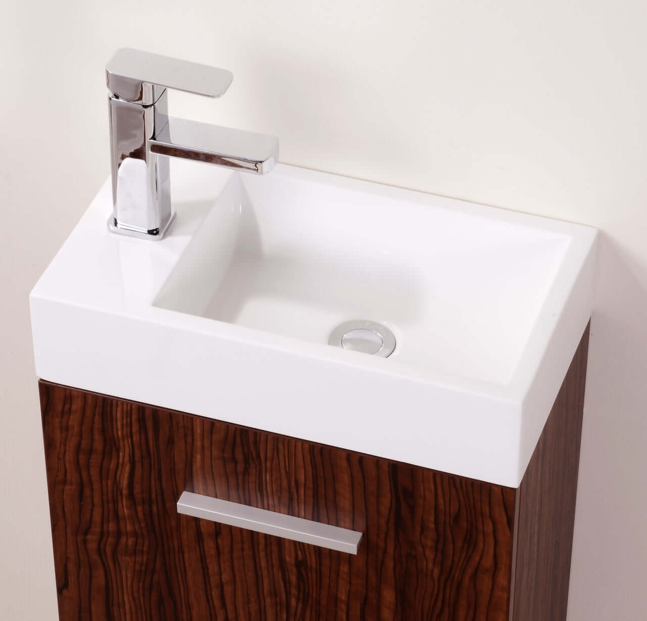 Bliss 18" Wall Mount Modern Bathroom Vanity, High Gloss White I Black I Gray Oak I Walnut I Nature Wood I Butternut