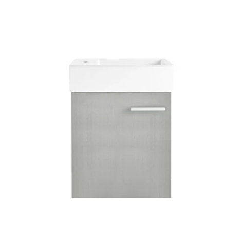 Colmer 18 Single, Brushed Grey, One Cabinet, Bathroom Vanity