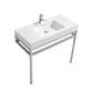 Haus 36" Stainless Steel Console w/ White Acrylic Sink - Chrome