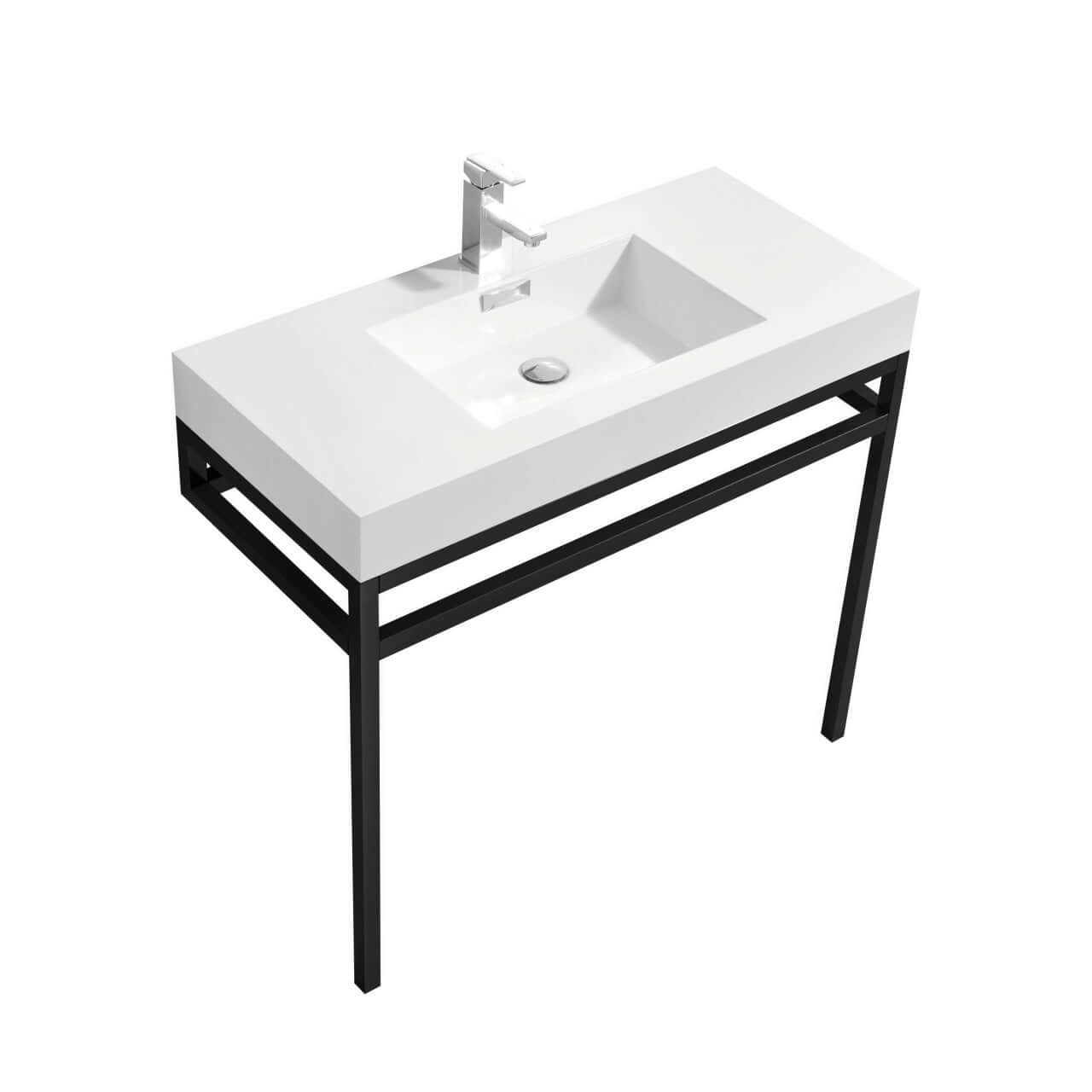 Haus 36" Stainless Steel Console w/ White Acrylic Sink - Chrome