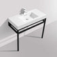 Haus 36" Stainless Steel Console w/ White Acrylic Sink - Chrome