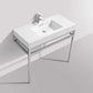 Haus 40" Stainless Steel Console w/ White Acrylic Sink - Chrome
