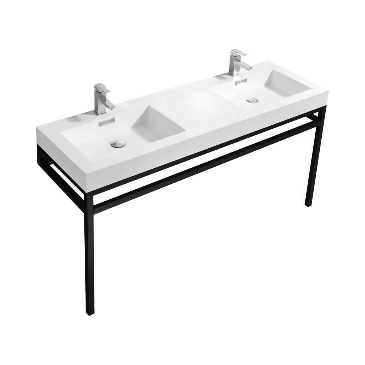 Haus 60" Single Sink Stainless Steel Console w/ White Acrylic Sink - Chrome