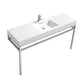 Haus 60" Double Sink Stainless Steel Console w/ White Acrylic Sink - Chrome