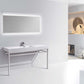 Haus 60" Double Sink Stainless Steel Console w/ White Acrylic Sink - Chrome
