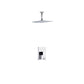 Aqua Piazza Chrome Shower Set with 12" Ceiling Mount Square Rain Shower and modern geometric faucet.