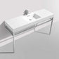 Haus 60" Double Sink Stainless Steel Console w/ White Acrylic Sink - Chrome