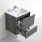 DeLusso 24" Ocean Gray Wall Mount Modern Bathroom Vanity