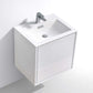 DeLusso 24" High Glossy White Wall Mount Modern Bathroom Vanity