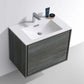 DeLusso 30" Ocean Gray Wall Mount Modern Bathroom Vanity