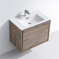 DeLusso 30" Nature Wood Wall Mount Modern Bathroom Vanity