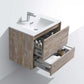 DeLusso 30" Nature Wood Wall Mount Modern Bathroom Vanity