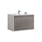 DeLusso 36" Ash Gray Wall Mount Modern Bathroom Vanity
