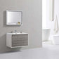 DeLusso 36" Ash Gray Wall Mount Modern Bathroom Vanity