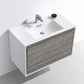 DeLusso 36" Ash Gray Wall Mount Modern Bathroom Vanity