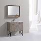Bosco 36" Modern Bathroom Vanity w/ Quartz Countertop and Matching Mirror
