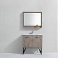 Bosco 36" Modern Bathroom Vanity w/ Quartz Countertop and Matching Mirror