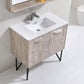 Bosco 36" Modern Bathroom Vanity w/ Quartz Countertop and Matching Mirror