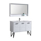 Bosco 48" Modern Bathroom Vanity w/ Quartz Countertop and Matching Mirror