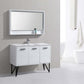 Bosco 48" Modern Bathroom Vanity w/ Quartz Countertop and Matching Mirror