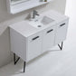 Bosco 48" Modern Bathroom Vanity w/ Quartz Countertop and Matching Mirror