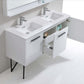 Bosco 60" Double Sink Modern Bathroom Vanity w/ Quartz Countertop and Matching Mirror