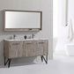 Bosco 60" Double Sink Modern Bathroom Vanity w/ Quartz Countertop and Matching Mirror