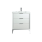 Divani 30'' Gloss White Vanity W/ Quartz Counter Top (Back Splash Free)
