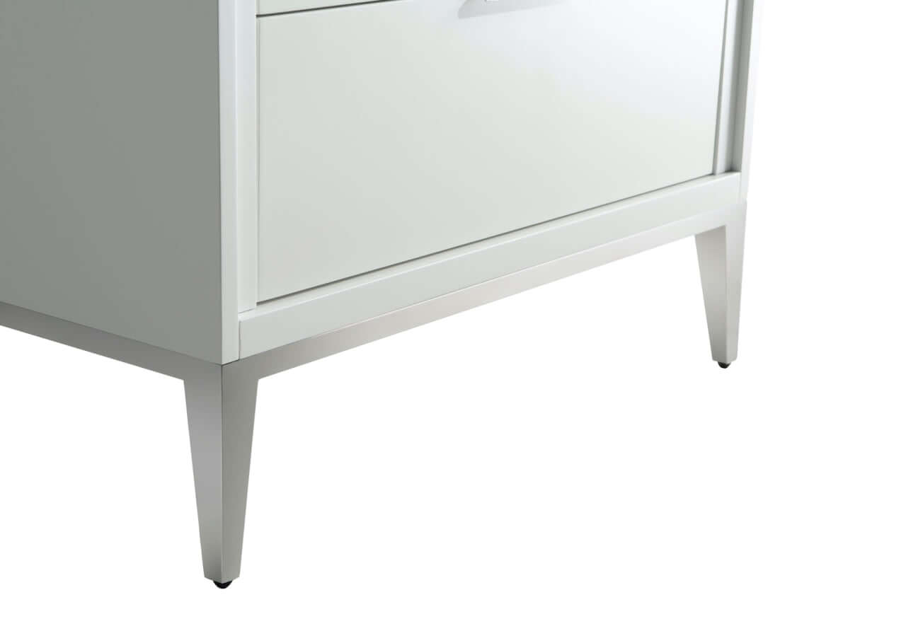 Divani 30'' Gloss White Vanity W/ Quartz Counter Top (Back Splash Free)