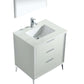 Divani 30'' Gloss White Vanity W/ Quartz Counter Top (Back Splash Free)