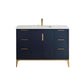 Divani 48'' Gloss Blue Vanity W/ Quartz Counter Top (Back Splash Free)