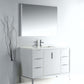 Divani 48'' Gloss White Vanity W/ Quartz Counter Top (Back Splash Free)