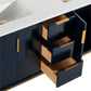 Divani 60'' Gloss Blue Vanity W/ Quartz Counter Top (Back Splash Free)