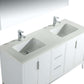 Divani 60'' Gloss White Vanity W/ Quartz Counter Top (Back Splash Free)