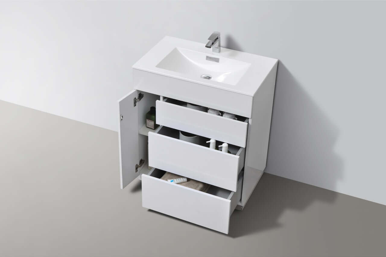 Milano 30" Nature Wood Modern Bathroom Vanity