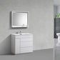 Milano 36" High Glossy White Modern Bathroom Vanity