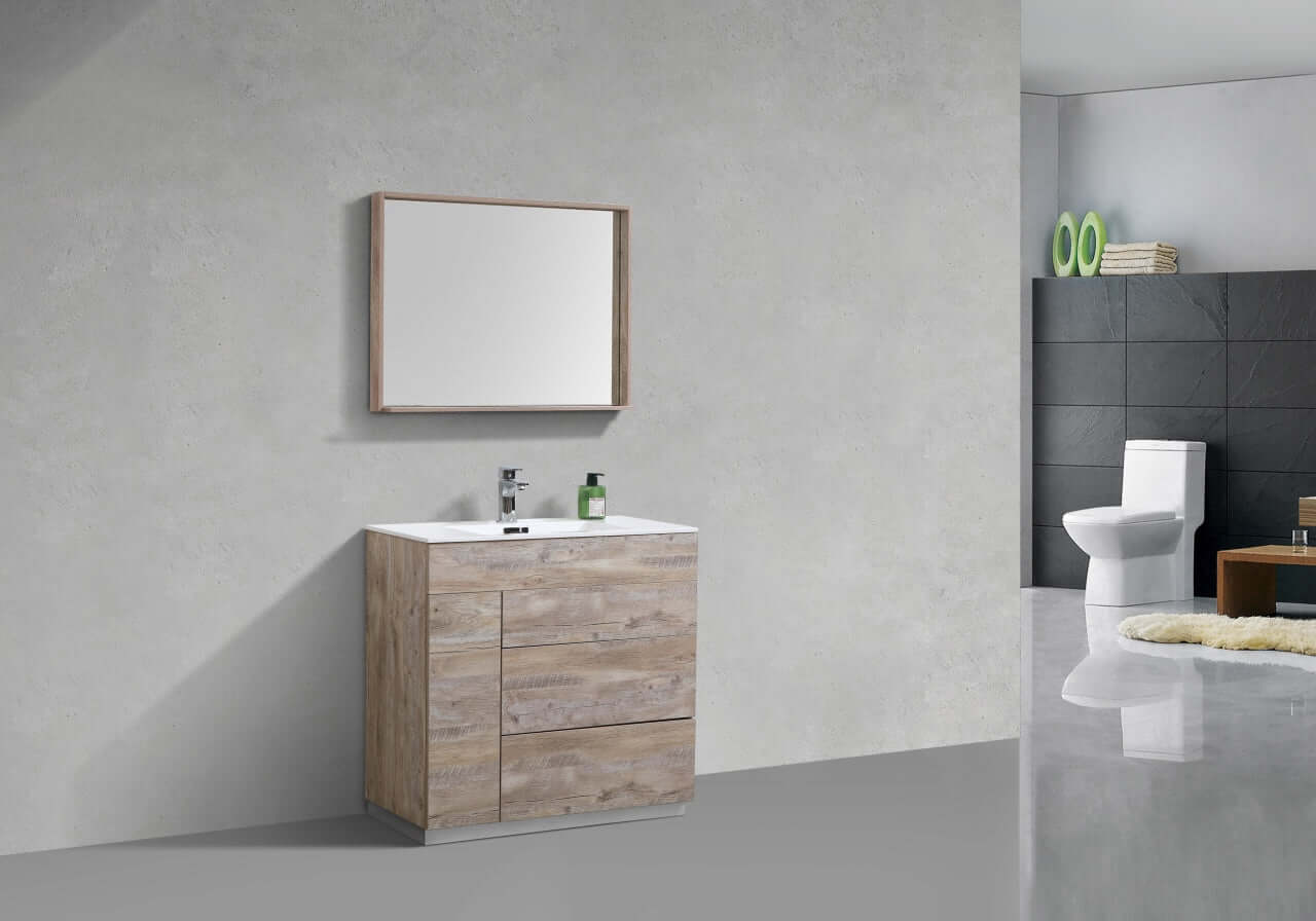 Milano 36" Nature Wood Modern Bathroom Vanity