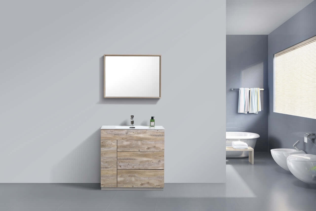 Milano 36" Nature Wood Modern Bathroom Vanity